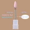 BITNBITH Ceramic Nail Drill Bit 3/32”Professional Safety Acrylic Nail File Drill Bit for Cuticle Dead Skin Remover, Cone Flame Drill Bit for Nail Gel Polishing, Manicure Pedicure Pink,Fine