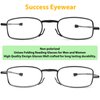Reading Glasses 2 Pair Black and Gunmetal Readers Compact Folding Glasses for Reading for Men and Women Case Included +2.5