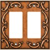 BRAINERD 64260 French Lace Double Decorator Wall Plate / Switch Plate / Cover, Sponged Copper