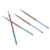 Lurrose 4 Pcs Cuticle Pusher Stainless Steel Triangle Cuticle Peeler Scraper Gel Nail Polish Remover Trimmer for Manicure Beauty Salon(Blue)