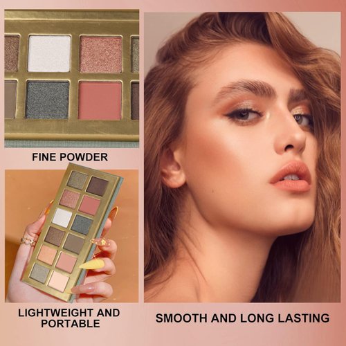 MTDXILTAI 12 Colors Naked Eyeshadow Makeup Palette Matte & Pearlescent Make Up Pallet with Mirror Highly Pigmented Long Lasting Waterproof Travel Size Gift Kit