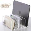 SANRUI Acrylic Desk File Organizer Holder, 5 Upright Clear Desktop Mails Sorter Document Magazine Storage Organization Letter Folder Racks for Home, Office & Classroom