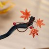 Autumn Maple Leaves Vintage Hair Stick Wooden Hair Pin Hair Accessories Chopsticks Barrette for Women MGPFERD