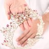 Fairyu Pearl Wedding Tiaras and Crown Bride Pink Flower Tiaras Baroque Wedding Tiara Hair Accessories for Women and Girls