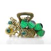 Medium peacock jeweled antique bronze hair claw clip (Primary color: Multi-color)