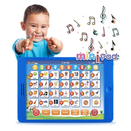Boxiki kids Learning Pad Fun Kids Tablet with 6 Toddler Learning Games Early Child Development Toy for Number Learning, Learning ABCs, Spelling, “Where is?” Game, Melodies. Fun to Learn Your ABCs!
