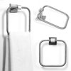 HouseAid Square Hand Towel Ring for Bathroom Stainless Steel Towel Holder Modern Hand Towel Hanger Wall Mounted Brushed Nickel