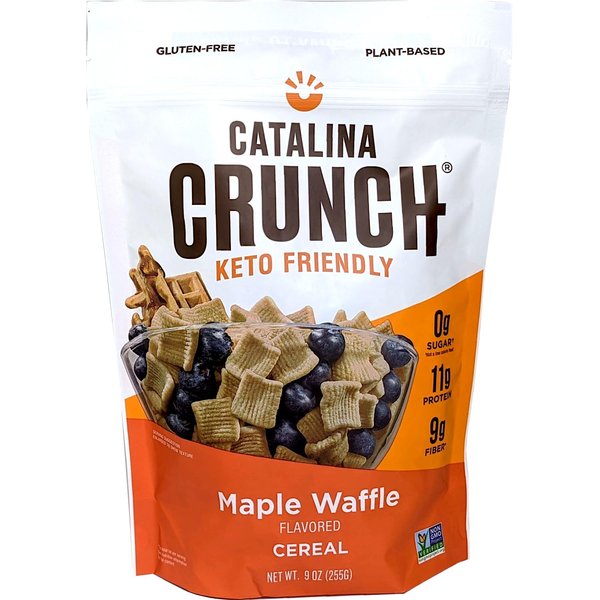 Catalina Crunch Maple Waffle Keto Cereal (9Oz Bags) | Low Carb, Sugar Free, Gluten Free | Keto Snacks, Vegan, Plant Based Protein | Breakfast Cereals | Keto Friendly Food