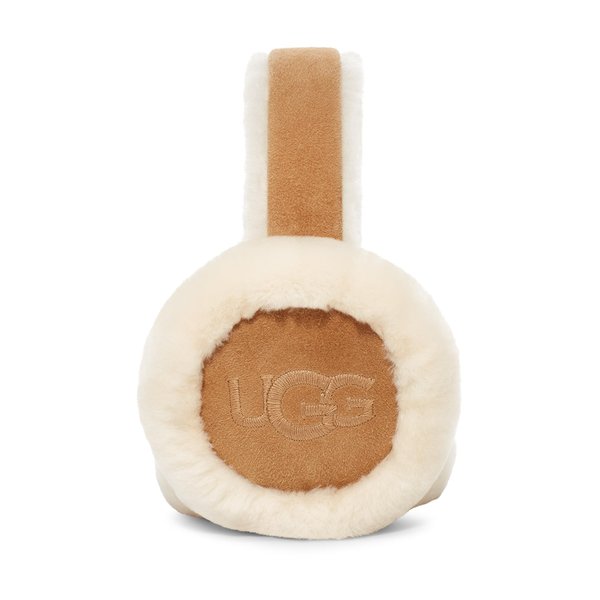 UGG Women's Embroidered Logo Earmuff, Chestnut, One Size