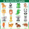 ZOIIWA 16 Sets Christmas Craft Jungle Animals Themed Sewing Kit for Kids Fun Craft for Boys Girls Felt Plush Craft Kit Sewing Kit Learn to Sew Kit Educational Beginners Sewing Stuffed Ornaments