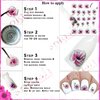 Elegant Water Slide Tattoo Stickers for Nail Art - Abstract, Hearts, Flowers, Bows, Feathers, & More - Pack of 11