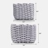 JooHome Small Woven Baskets, Decorative Square Storage Baskets for Pantry, Shelves, Living Room, Cotton Rope Organizer, Multi-Size, 2-Pack (Grey)