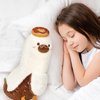 PEACH CAT Donut Banana Duck Plush Pillow with Chocolate Body Doughnut Banana Duck Stuffed Animal Gift for Kids White and Brown 12"
