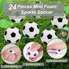 Bgtecho 24Pack Mini Soccer Ball,1.6 Inch Mini Sports Stress Balls,Mini Soccer Balls for Kids,Small Foam Soccer Ball Stress Ball for Sports Theme Party Favors School Carnival Reward