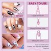 Makartt Gel Nail Polish Liner Set 8ML, 2 Color Nail Art Winter French Polish White Black for French Tip Swirl Draw Nail Soak Off UV Curing Built Thin Brush Manicure Set For Salon DIY