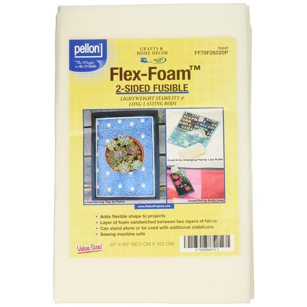 Pellon Flex-Foam stabilizer, 20" x 60", White