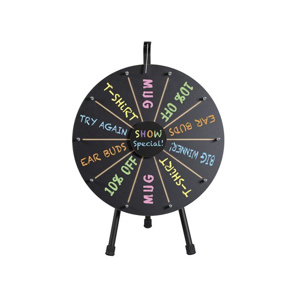 Dry Erase Wheel Spinning Wheel for Prizes - Spin The Wheel Game for Trade Shows, Corporate Functions, Fundraisers and Promotional Campaigns (Dry Erase, 21 Inch) (Chalkboard, 21 in)