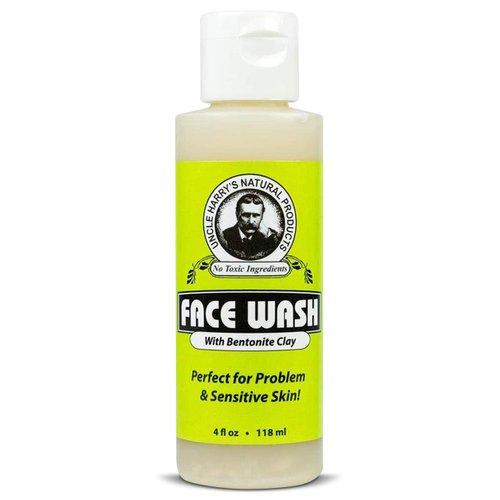 Uncle Harry's Acne Face Wash with Bentonite Clay & Tea Tree Oil | pH-Balanced & Soap-Free Pore Cleanser | Gentle Facial Cleanser for Oily Skin, Sensitive Skin, and Combination Skin (4 oz)