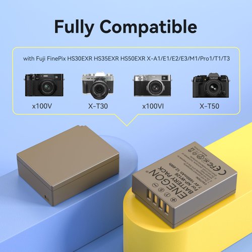 ENEGON NP-W126S / W126 20W Dual Battery Quick Charger Set Compatible with Fuji X-T100, X-T200, X100F, X100V, X100VI, X-S10, X-A5, X-A10, X-E4, X-Pro2, X-Pro3, X-T1, X-T2, X-T3, X-T10, X-T20, X-T30 II