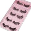 DYSILK False Eyelashes Mink - Strip Lashes 5 Pairs 6D Faux Eyelash Wispy Lashes Cat Eye Fake Eyelashes Natural Look Fluffy Lash Reusable Lash Extension Kit | 004-16.7mm