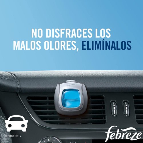 Febreze Car Air Fresheners, Linen & Sky, Odor Fighter for Strong Odors Car Vent Clips (2 Count)
