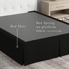 Bed Maker’s Never Lift Your Mattress Wrap Around Bed Skirt, Classic Style, Low Maintenance Wrinkle Resistant Fabric, Traditional 14 Inch Drop Length, California King, Black