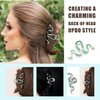 Slytherin,Fashionable Green Snake Design Metal Hair Claws Non Slip 4.3" Big Hair Claws Clips Halloween Gothic Women Goth Accessories