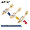 Aupoko R410A Angled Compact Ball Valve 5/16’’ SAE Female to 1/4’’ SAE Male, 3 Colors Shut-Off Ball Valve Adapters, for HVAC Air Conditioning Refrigerant R134A R12 R22 R502