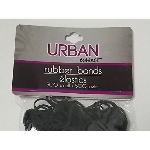 Pack of 500 Snag-Free Small Black Silicone Rubber Bands Rubberbands for Styling, Kids Hair, Braids Hair, Babies, Hair Twists, Tender-head Scalps, Ethnic Styles and Even Fishing, Urban Essence Brand