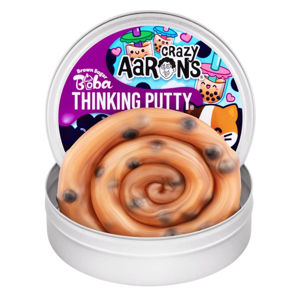 Crazy Aaron’s 4” Brown Sugar Boba Thinking Putty 90 Grams - Never Dries Out - Sensory Play Putty - Creative Toy for Kids and Adults - Crazy Aaron’s Thinking Putty® - Made in The USA