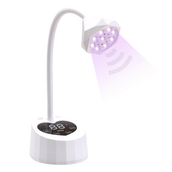 UV LED Nail Lamp Auto Sensor with 3 Timers,Cordless UV Light for Gel Nail Polish,Rechargeable Flash Cure Lamp,Quick Cure Gooseneck UV Lamp for Extension Acrylic Nail Tips Salon Home DIY