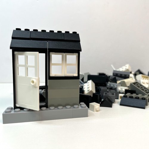 Q-Bricks Building Set with Classic Building Blocks - 250-Piece Set - 17 Shapes Include Doors, Windows, Roof Tiles - 6 Colors - Reusable Storage Box