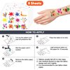 Art Temporary Tattoo Birthday Party Decorations Favors 8 Sheets (96PCS) Tattoos Stickers Cute Party Supplies Kids Girls Boys Gifts Classroom School Prizes Themed