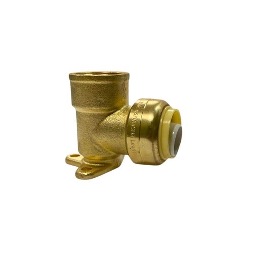 Push Fit Drop Ear Elbow, Brass PTC X FPT, Easy, Fast Removable Reusable, Compatible with Copper tubing,CTS,CPVC, HDPE,and PEX fittings,Indoor or Outdoor Plumbing Tool size 1/2, 3/4 inch-10 PACK (1/2")