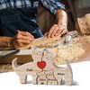 LucySky Personalized Wooden Cat Puzzle with 2-6 Family Names, Personalized Wooden Puzzle, Customized Wooden Decor Gift for Mother's Day, Father's Day, Birthday, Wedding, Anniversary
