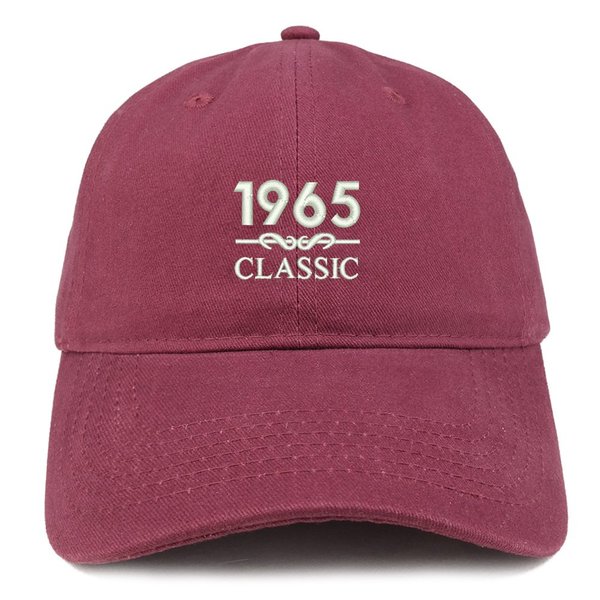 Trendy Apparel Shop Classic 1965 Embroidered Retro Soft Cotton Baseball Cap - Maroon