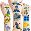 100PCS Cool Scuba Diving Temporary Tattoos Stickers Ocean Summer Beach Birthday Party Favors Decorations Supplies Decor Underwater Sports Tattoo Gifts For Kids Diver Boys Girls School Prizes Carnival