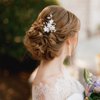 Lusofie 5Pcs Peal Flower Hair Pins Pearl Bridal Hair Pins Silver Wedding Hair Piece Wedding Hair Accessories Hair Flowers for Women Girls