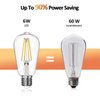 CRIRY Dimmable E26 LED Edison Light Bulbs 60 Watt Equivalent, 2700K Soft Warm Light for Table Lamp Floor Lamp Bathroom Vanity Outdoor Wall Light Fixture, CRI 85+, 750LM, 6W, ST64, E26 Base, 6Packs