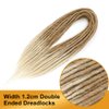 Aguacor Straight Dreadlocks Synthetic Double Ended Dreadlock Extensions 24inches 10 Strands Width 1.2cm Soft Brown to Blonde DE Dreadlock Extensions for Women (10 Strands, 27/613)