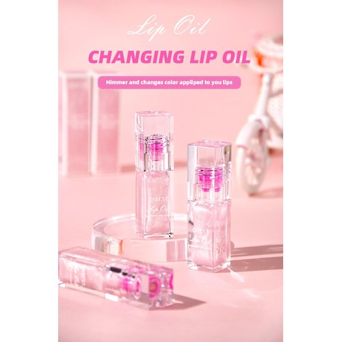 Cosmetics Color Changing Lip Oil V2, Magic Color Changing Lip Oil Cosmetics, Plumping Lip Oil Moisturizing Lip Gloss, Long Lasting Lip Glow Oil Non-sticky Warm Change Glitter Lip Tint (Pack of 1)