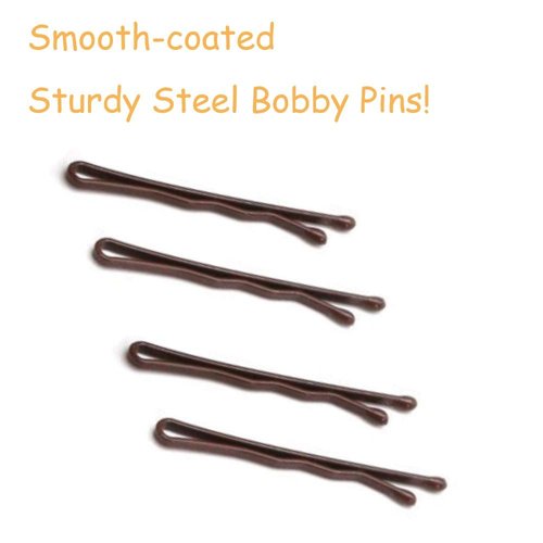 Dofash 100Pcs Brown Bobby Pins Hair Pins Steel Hair Clips 3.5Cm/1.38" Hair Accessories With Gift Box For Girls (Brown)