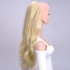24 Inch Blond Wavy 3/4 Half Wig Long lightest Synthetic Hair Extensions Capless Wigs Hair Clips Extension For Women 210g（24“ #4）