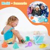 YZNlife 16pcs Beach Toy Set, Foldable Beach Bucket with Castle and Sea Animals Molds Sand Shovels Mesh Bag,Beach Toys for Kids Outdoor Fun Sand Tools for Kids Boys Girls