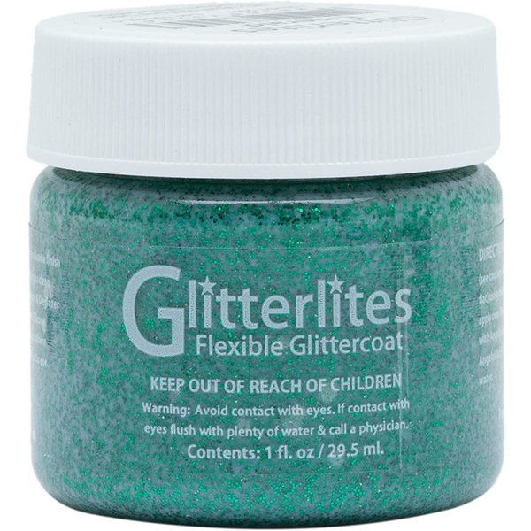 Angelus Flexible Glittercoat Glitter Paint, Emerald