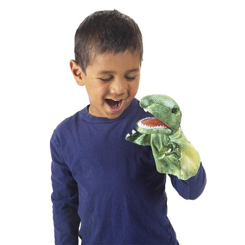 Folkmanis Little T-Rex Hand Puppet, Green, 1 EA