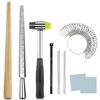 Ring Sizer Mandrel Ring Making Tool Ring Shaper Tool Fix Bent Rings Metal Size Measuring Repair Kit with Jewelry Mallet
