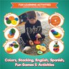 KIDS KORNER Baby Toys Wooden Stacking Rings - Bilingual Educational Toys for 2 Year Old | Learn Rainbow Colors in English & Spanish with Toddler Games Learning Activities Ebook