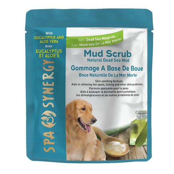 SPA SYNERGY Dead Sea Mud Scrub for Dog with Natural Mineral & Vitamin-E, Dog Mud Scrub, Heavenly Perfumed, Hair Softener, Skin Soothing, Softening, Moisturizing. (Eucalyptus & Aloe Vera)