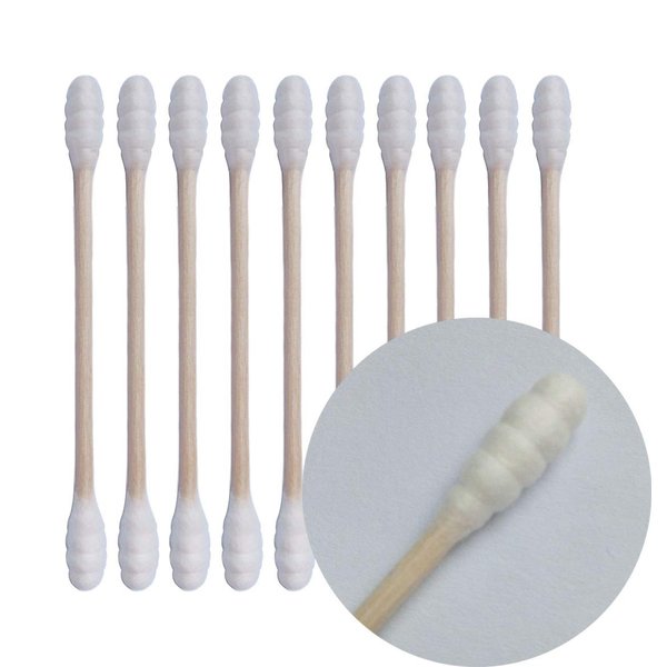 Wooden Stick Cotton Swabs 800 Count - Double Spiral Tipped With Cotton Heads- Sturdy Handle - Multipurpose